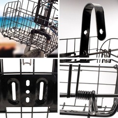耐荷重20kg 折りたたみ 自転車かご 《ブラック》 前かご 後ろかご バスケット 大容量 自転車カゴ
の画像