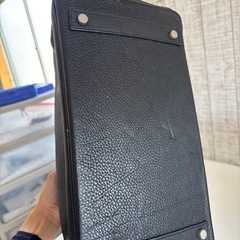 黒　レザー　トートバッグの画像