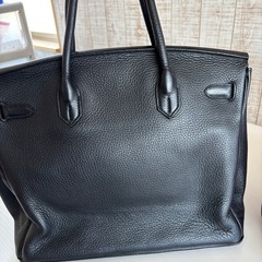 黒　レザー　トートバッグの画像