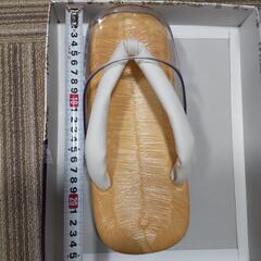 千葉表 ウレタン底 右近 時雨履 白鼻緒 ビニール 畳 メンズ 紳士 男物　Lの画像