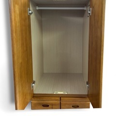 木製 洋服タンス クローゼット 大型収納家具 チェスト付き の画像