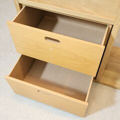 人気の無印良品(MUJI)のオーク材 5段・2列スタッキングシェルフ/引出し付！！追加棚で用途に応じてカスタマイズ可能な万能シェルフ♪店舗の什器や本棚などにもおススメの収納家具です♪の画像