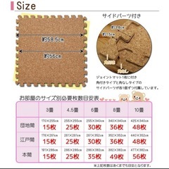 f●■【新品/未開封】コルクマット 大判 60cm「 サイドパーツ付 超大判コルクジョイントマット 」1セット4枚入り・ 約60×60×0.8cm 【1セット4枚入り1500円/在庫19セット】の画像