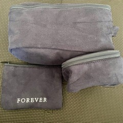 FOREVER グレー ポーチ3点セット おむつポーチ 化粧の画像