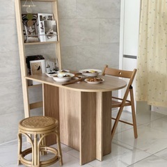 美品　ホーム カフェ 半楕円 テーブル の画像
