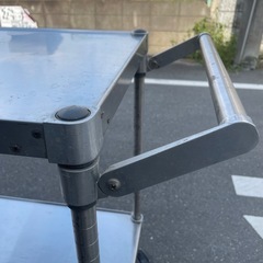 f●■ワゴン カート 台車 作業台 厨房 医療 機器卓・キャスター付き・ステンレス製【幅45×奥行60×高さ80cm】の画像