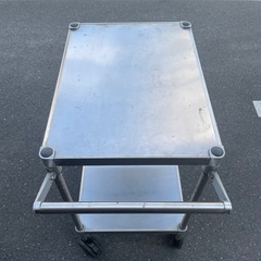 f●■ワゴン カート 台車 作業台 厨房 医療 機器卓・キャスター付き・ステンレス製【幅45×奥行60×高さ80cm】の画像