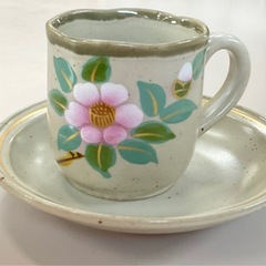 【美品】　九谷焼　松山　山茶花　コーヒーカップ ５セットの画像