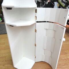 木製 トイレ収納ラック コーナータイプ ホワイト 幅16㎝×奥行16㎝×高さ90㎝ トイレ用品 収納棚 西岡店の画像