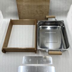 【R999】未使用/長期保管品/大型おでん鍋/奥飛騨/木製枠/取手付き/おでん用鍋/卓上/鍋/容量4.8L/劣化箇所ありの画像