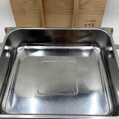 【R999】未使用/長期保管品/大型おでん鍋/奥飛騨/木製枠/取手付き/おでん用鍋/卓上/鍋/容量4.8L/劣化箇所ありの画像