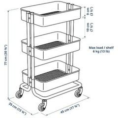 ※交渉中※IKEA スチームワゴン　3段　キャスター付きの画像