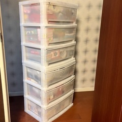 プラスチック3段引き出し衣装ケース 2個セット 引き出しチェスト　衣類収納　雑貨収納の画像