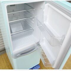 かわいい　DAEWOO　2ドア　冷蔵庫　DR-C15AM　動作良好　150L　レトロデザイン　アクアミント　右開き　2018年製　ハンドルデザイン　大宇の画像