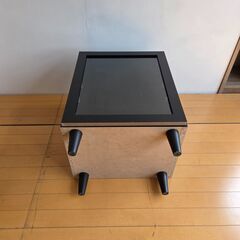 未使用訳あり キャビネット 幅49.5 木製 収納棚 リビング ブラックインテリア ガラスキャビネット 収納 棚 ラック 扉付き リビングボードの画像