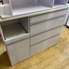 ⭐️シンプル⭐️キッチンカウンター ハイグロス 収納力抜群 フルオープン引き出し No.2476 KEの画像