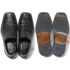 duchini メンズ スクエアトゥレザーシューズ 25.0cm相当？ 4012 ビジネスシューズ スリッポンシューズの画像