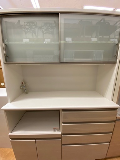 ニトリ　レンジボード　ホワイト×アイボリー　ボスティア140KB