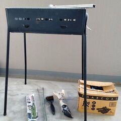 バーベキューコンロ　炭　トングなど　レジャー　アウトドアの画像