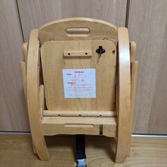 木製折りたたみベビーチェア　子供用テーブルつき食事チェアの画像