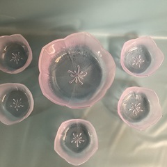 2508-38  たち吉　薄紫色ガラス鉢の画像