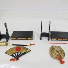 置物 寿印70番 軍扇陣笠揃 五月人形 端午の節句 幅43cm×奥行11cm×高さ21cm の画像