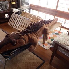 旧い ワニ 全長2.5m 特大 ぬいぐるみ 【USED】 バブル期の負の遺産 店舗ディスプレーなどにの画像