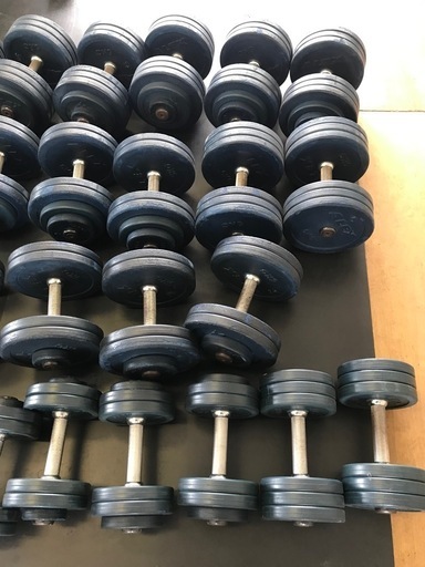 ALEX製ラバーダンベル17ペアセット　7.5〜40kg