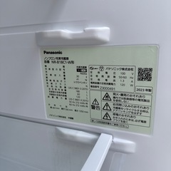 【R007】パナソニック 2ドア 冷凍冷蔵庫 容量180L 冷 凍室60L 冷蔵庫120L NR-B18C1-W203年製 の画像