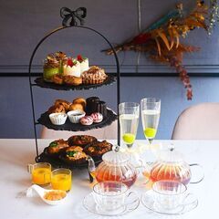 アフタヌーンティー　ケーキスタンド　デザートの画像
