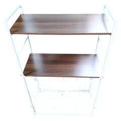 【組立不要・ほぼ新品】幅60cm スリム キッチンラック レンジ台 収納棚 伊勢崎市の画像