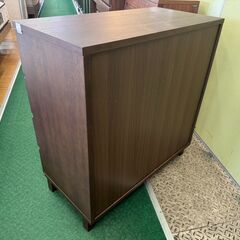 【愛品館八千代店】無印良品　4段チェスト　ウォールナットカラー　タモ材の画像