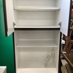 家具ならトレファク吉川店！！   レンジボード　2枚扉　ブラウン×ホワイトの画像