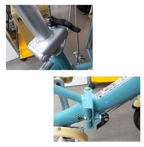 現状品 折りたたみ自転車 Simple Style 24インチ ブルー×アイボリー