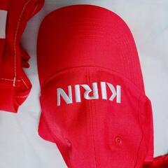 KIRIN ロゴ入り赤キャップセットの画像