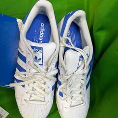 adidas アディダス SUPERSTAR S75929 スーパースター ローカットスニーカー ホワイト/ブルー27ｃｍの画像