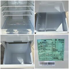 【❗️✨美品・人気サイズ✨❗️】Hisense 2ドア冷蔵庫 135L  2023年製 ✨簡易清掃・動作確認済み❗️の画像