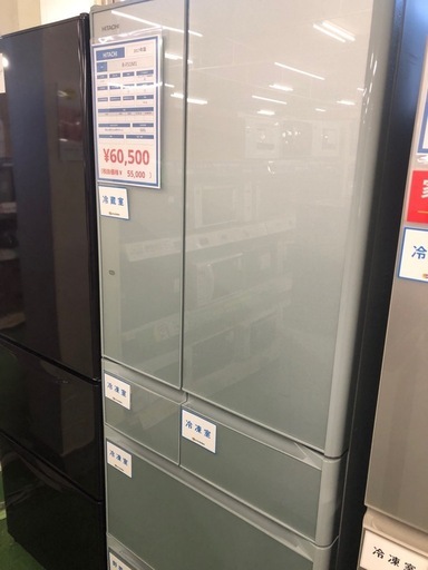 6ドア冷蔵庫　HITACHI R-F51M1 2017年製　５０５Ｌ