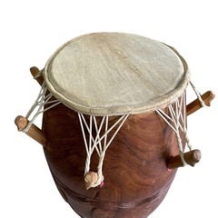 ガーナ製 アフリカンドラム 木彫り 太鼓 ジャンベ系 民族楽器 高さ65cmの画像