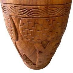 ガーナ製 アフリカンドラム 木彫り 太鼓 ジャンベ系 民族楽器 高さ65cmの画像