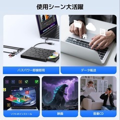 値下げ　未開封 外付DVDドライブ 多機能 薄型軽量設計 読み書き両対応 高速データ転送の画像
