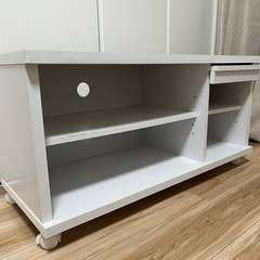 テレビ台　木目なしホワイト　横幅88cmの画像