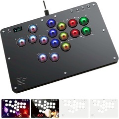 レバーレス コントローラー アケコン レバーレス16ボタン 世界...