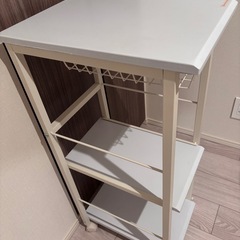山善 YAMAZEN キッチンワゴン　白　隙間30cm の画像