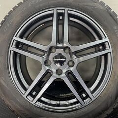 走行短め PIRELLI ICE ASIMMETRICO 215/55R17 スタッドレス【阿部商会 Eurodesign 17インチ 7J5HPCD112+47】21年製 VW/トゥーラン(STH015)の画像