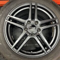 走行短め PIRELLI ICE ASIMMETRICO 215/55R17 スタッドレス【阿部商会 Eurodesign 17インチ 7J5HPCD112+47】21年製 VW/トゥーラン(STH015)の画像