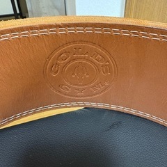 美品ゴールドジム最高級プロレザートレーニングベルトの画像