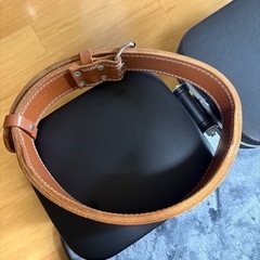 美品ゴールドジム最高級プロレザートレーニングベルトの画像