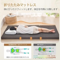 3つ折りマットレス シングル 高反発 厚さ8 cm 28D高密度　洗えるカバーの画像