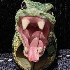 リアル アニマルリング 指輪 2個セット タイガー アナコンダ 虎 蛇 スネーク フリーサイズ アニマル 動物 リングの画像
